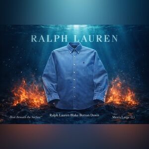 Ralph Lauren Blake Button Down Shirt Men’s L Blue 100% Cotton Polo Classic